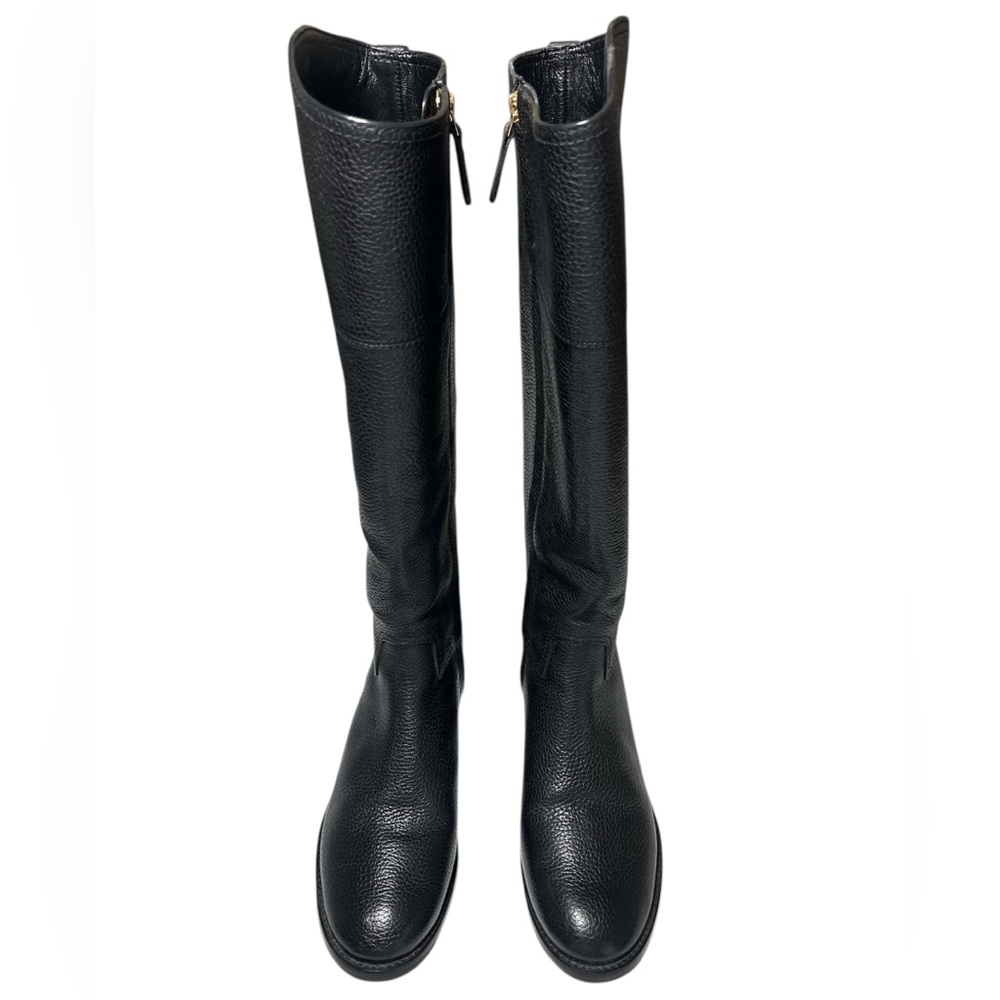 Tory Burch Junction Riding Boot in Black Tumbled Leather with box - Picture 2 of 16